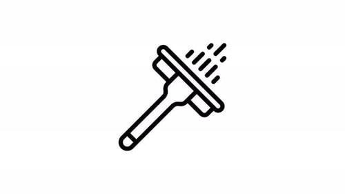 Flat Design Squeegee Cleaning Animated Icon