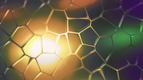 Abstract Digital Futuristic Surface with Transforming Hexagons