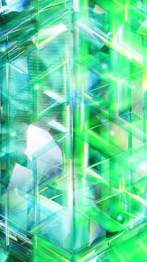 Un fond abstrait vert et bleu avec des triangles