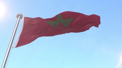 Morocco Flag Waving in Realistic 3D Animation