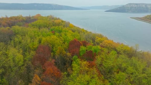 Fluss, Wald, Blick auf das Wasser, Landschaft, Berge, Luft, Natur