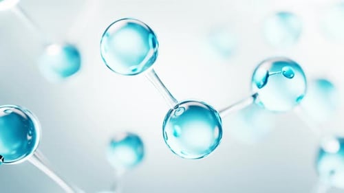 Seamless Loop of Abstract Blue Molecular Structure