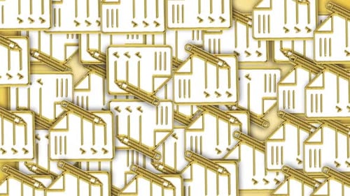 Golden Checklist Icons Seamless Loop Background