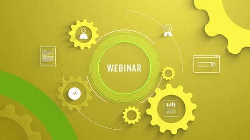 Corporate Webinar Presentation with Animated Gears and Business Icons