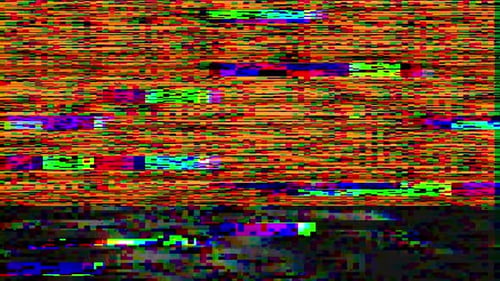 Digital Glitch Effect with Corrupted Signal Pixel Shifting
