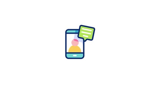 Animated Smartphone Communication Icon in Flat Design
