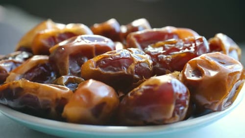 Sweet Dried Dates Fruit in a Bowl