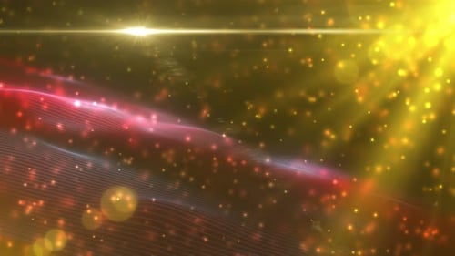 Abstract Glowing Digital Waves and Sparkling Particles Background