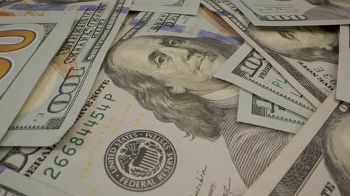 Close Up of Stacked Hundred Dollar Bills