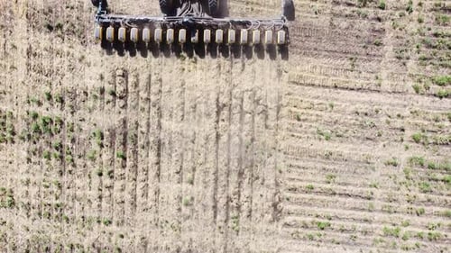 Blue Tractor O.A. Planting Canola On No Till Field