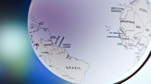 Rotating Earth Globe Approaches Panama
