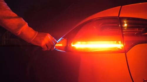 Car Taillight Repair at Night