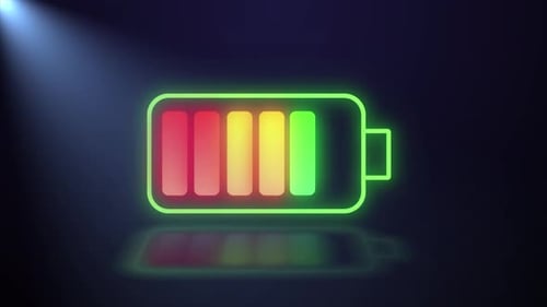 Neon Battery Charging and Discharging Animation