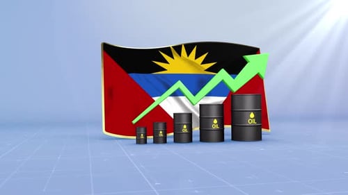 Antigua And Barbuda Oil Revenue And Reserves Growth With Rising Green Arrow