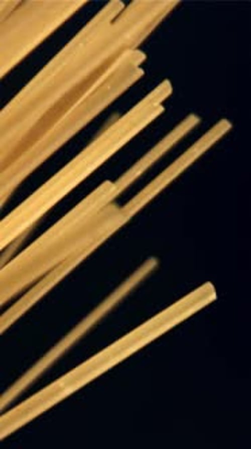 Spaghetti Pasta Falls Down Filmed on a Highspeed Camera at 1000 Fps