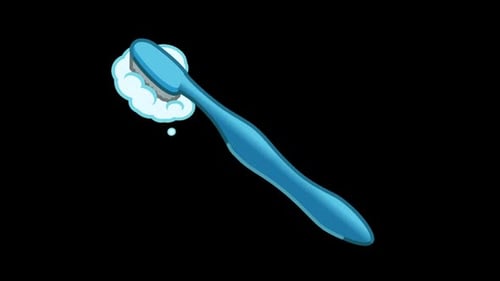 Animated Cartoon Toothbrush with Toothpaste and Foam