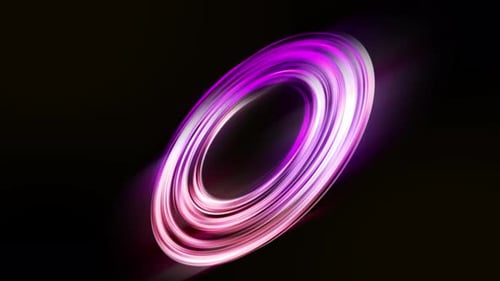 Neon Glowing Abstract Light Trails Rotating Loop