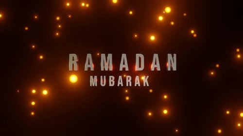 text 3d ramadan mubarak cinematic with light orange animation 3d illustration render 4k video