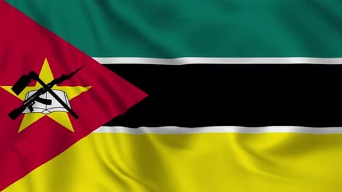 Waving Mozambique National Flag Animation