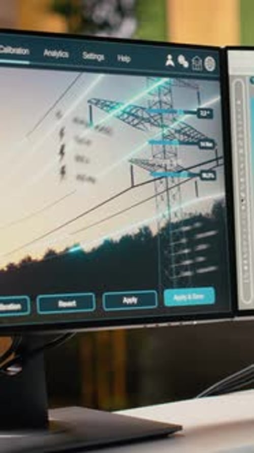 Digitales Modellierungstool auf dem Computer, das für die Entwicklung intelligenter Stromnetze verwendet wird