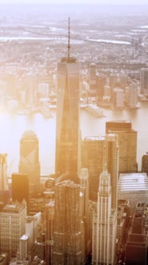 A Stunning Aerial View Showcasing the Iconic Skyscrapers That Define New York City