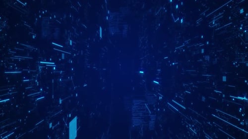 Futuristic Digital Data Network Tunnel Background Loop