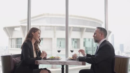 Businessperson take a meal at the hotel.