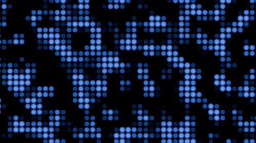Blue Digital LED Dot Grid Animation