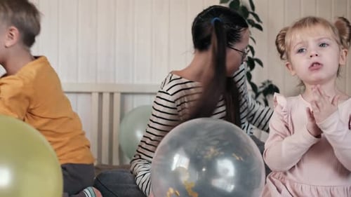Family Fun with Balloons at Home Indoors