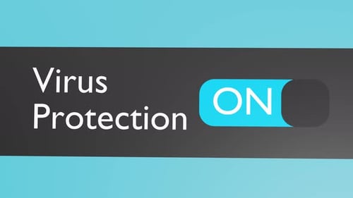 Ative o botão Antivírus, controle deslizante. Conexão segura com a internet.