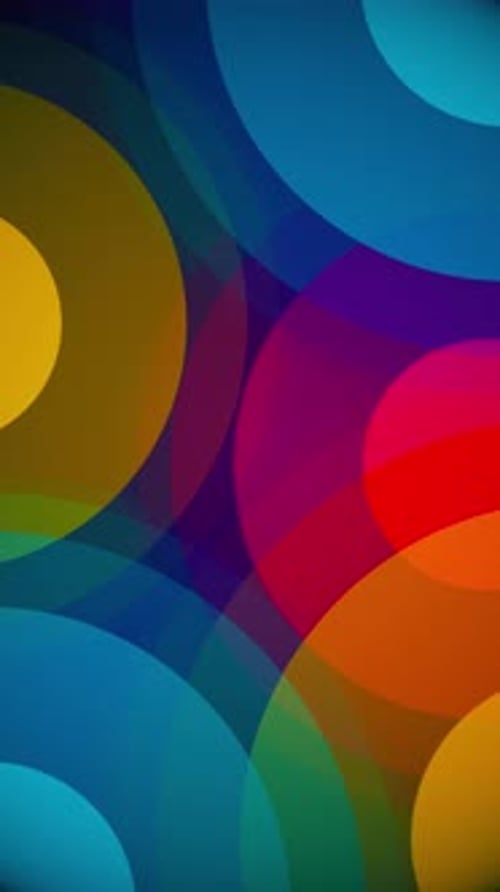 Mehrfarbige geometrische Bokeh-Animations-Hintergrundschleife