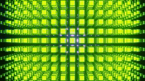 Lime and Purple Abstract Cube Volume Background VJ Loop in 4K