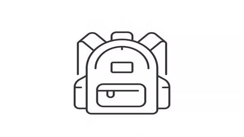 Animated shaking backpack line icon