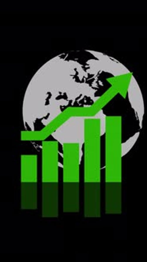Business Income Graph Growing Global Companies Vertical Alpha Channel