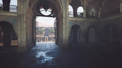 Early Morning Architectural Scene Showcasing City Views and Tranquil Reflections