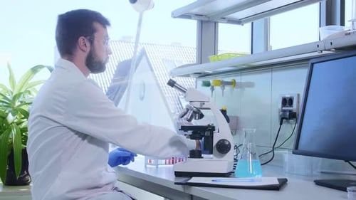 Young Scientist Working in a Bright Laboratory