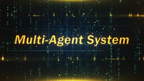 Futuristic Digital Grid Data Abstract Text Title Animation