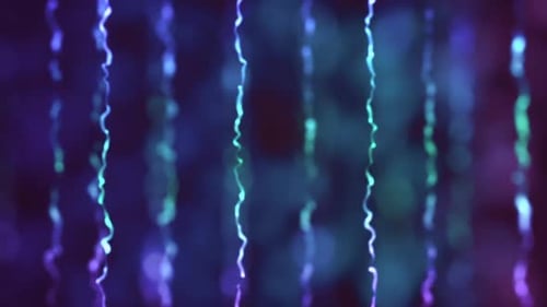 Green Waving Lights Lines Animation Background