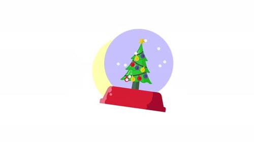 miniature christmas tree icon animation illustration motion graphic video