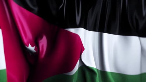 Waving Jordan National Flag Loop Background