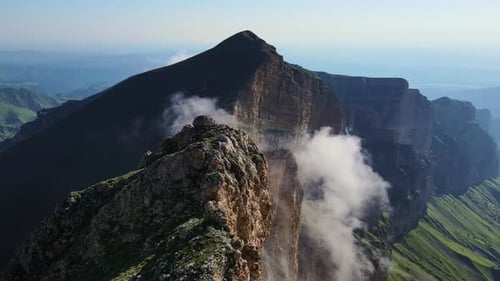 Aerial Aweinspiring Beauty of the Rocky Lykoran Ridge Caucasus