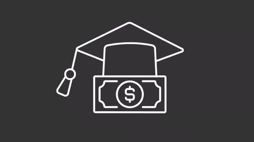 Education budget white line animation