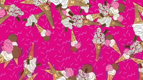 Retro Cartoon Ice Cream Pattern Loop