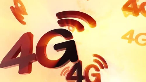 Animated 4G Wireless Technology Loop Background