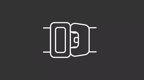 Animated seat belt white line icon