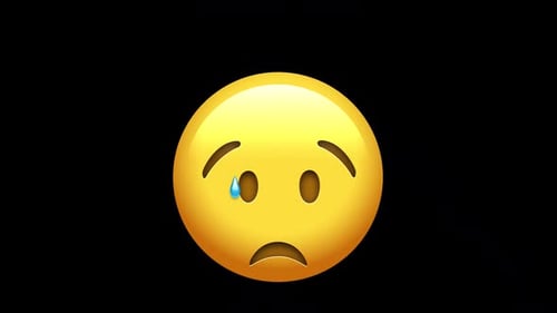 Crying Sad Emoji with Animated Blue Tear