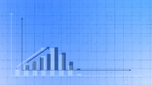 Positive Business Graph Chart Blue Color
