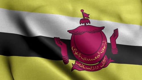 Realistic Waving Flag of Brunei Darussalam
