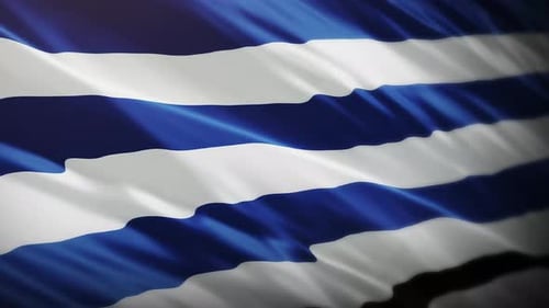 Fluid Waving Motion of Blue and White Striped Fabric