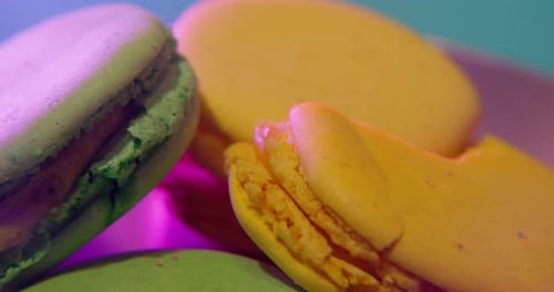 Delicious Colorful Macarons Close Up